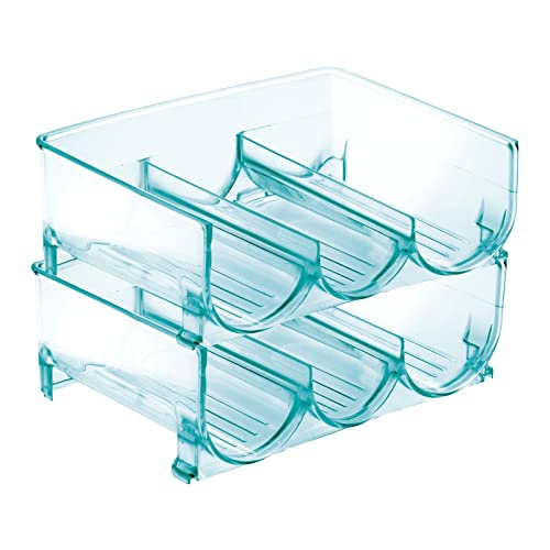 mDesign Plastic Free-Standing Stackable 3 Bottle Storage Holder Rack ...