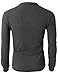 H2H Men's Long-Sleeve Button Henley Shirt Charcoal US S/Asia M (CMTTL045)
