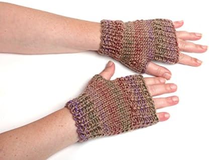 short fingerless gloves knit womens arm warmers wool mittens