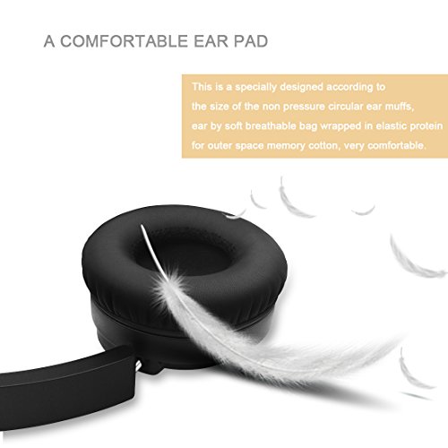 Active Noise Cancelling Bluetooth Headphones Over Ear Wireless Headphones with Mic, Comfortable Protein Earpads 30H Playtime, Foldable Headphones for Travel/Work - Black - Thumbnail 4