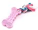 Comtim Puppy Chew Toys, Dog Durable Teething Toys with Rope for Puppies and Small Dogs (Pink Bone) primary