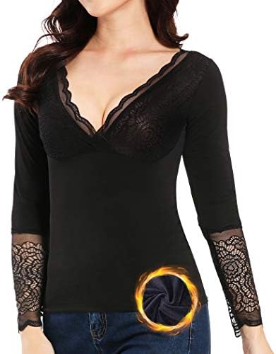 Lace Thermal Shirts for Women Long 