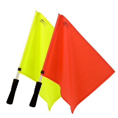 image for AGORA Pro Line Premium Regulation Soccer Referee Flags with Case, Red/