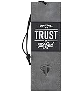 Christian Art Gifts Black Charcoal Gray Faux Leather Bookmark for Men: Trust in the Lord - Prover...