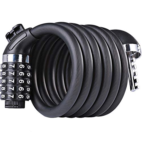 Lizipai 1200mm 5-Digit Combination Bicycle Cable Lock Motorcycle Anti-Theft Password Lock Mountain Bike Cycling Accessories Universal Electric Vehicle