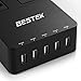 BESTEK USB Travel Power Strip with 8 International Adapters,5-Port 40W USB Charging Station with 2-Outlet Surge Protector