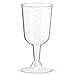 50 Silver Glitter Disposable Wine Glasses | 7 oz. Clear Hard Plastic Fancy Cups (50-Pack) by BloominGoods