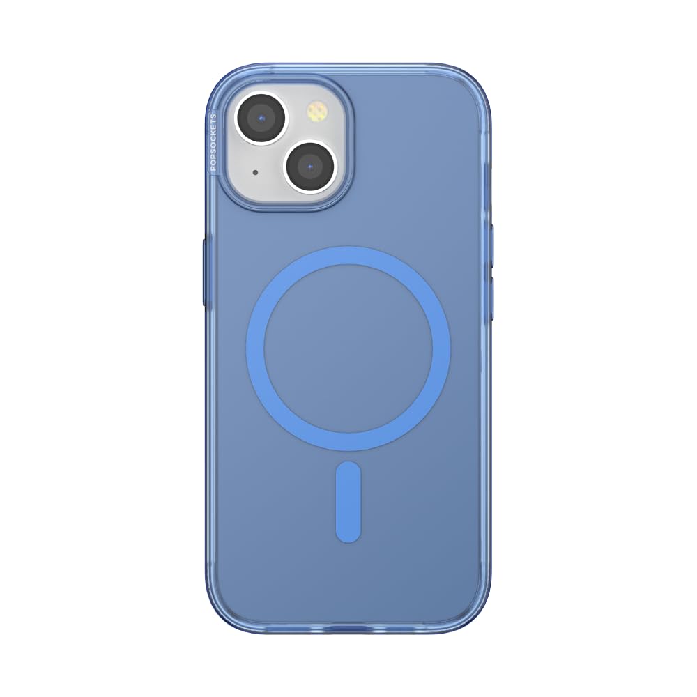 PopSockets iPhone 15 Case Compatible with MagSafe, Phone Case for iPhone 15, Wireless Charging Compatible, Case Only - Vermeer Blue Image