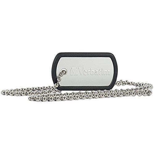 Verbatim 16GB Dog Tag USB Flash Drive - Black - 98671