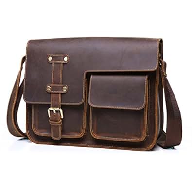 Men's Vintage Genuine Leather Messenger Bag Thick Cow