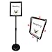 Haitian Sign Holder Poster Stand - Fits for 8.5 X 11 Inch Poster, Adjustable Stand Height, Poster Frame Revolvable to Either Horizontal or Vertical View Display, Metal Material Color Black primary