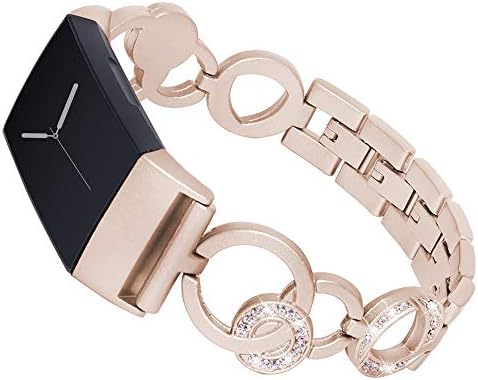 Fitbit Charge 3 Watch Band, Sansee Sansee Stainless Steel Bracelet Smart Watch Replacement Band Strap For Fitbit Charge 3 (Gold)