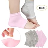 Codream Vented Moisturizing Gel Heel Socks Day Night Toe Open Feet Care Sets Ultimate Treatment for Dry Hard Cracked Skin with Spa Quality Botanical Gel Pack of 2 Pairs Pink and Grey