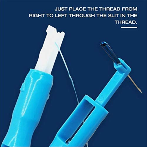 3 Pcs Household Sewing Machine Automatic Threader,Efficient Sewing Machine Threader, Quick Sewing Threader Loopers Household Sewing Machine Auto Threader Needle Changer, Holds Needles Firmly (Blue) - Thumbnail 2