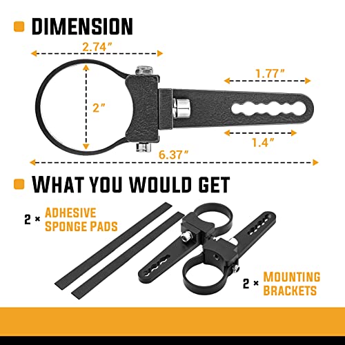 2 Inch Universal Side Roll Cage Bull Bar Tube Clamps LED Light Mount