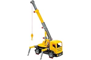 ksmtoys Lena Construction Toys Powerful Giants Toy Crane Truck with 360° Rotating and 3 ft extendable Boom in Yellow and Black Fully Functional Toys for Boys or Girls Age 3+