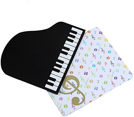 Lehope Musical Design Piano Shaped Mouse Pad 2pcs black and white