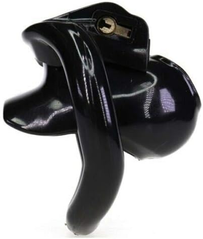 Bondage Masters Nano Chastity Device, Micro Cage, Hidden Lock with 4 Size Back Rings Included, Black