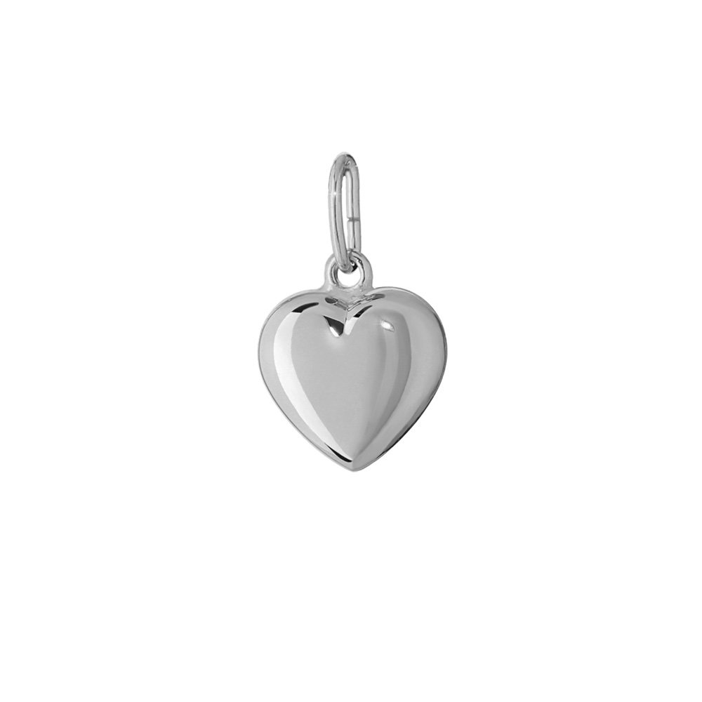 NKlaus 925 sterling silver heart pendant chains rhodium plated 6,5X6,3mm ladies girls 4772