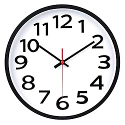 Wall Clock Battery Operated Silent Non-Ticking Easy