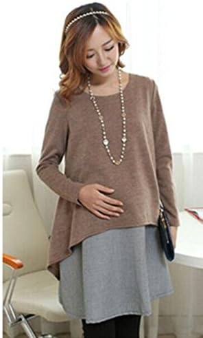 Amazon Co Jp Vision マタニティウェア 服 春秋冬 マタニティ 長袖 ワンピース 妊婦服p037 L B 服 ファッション 小物