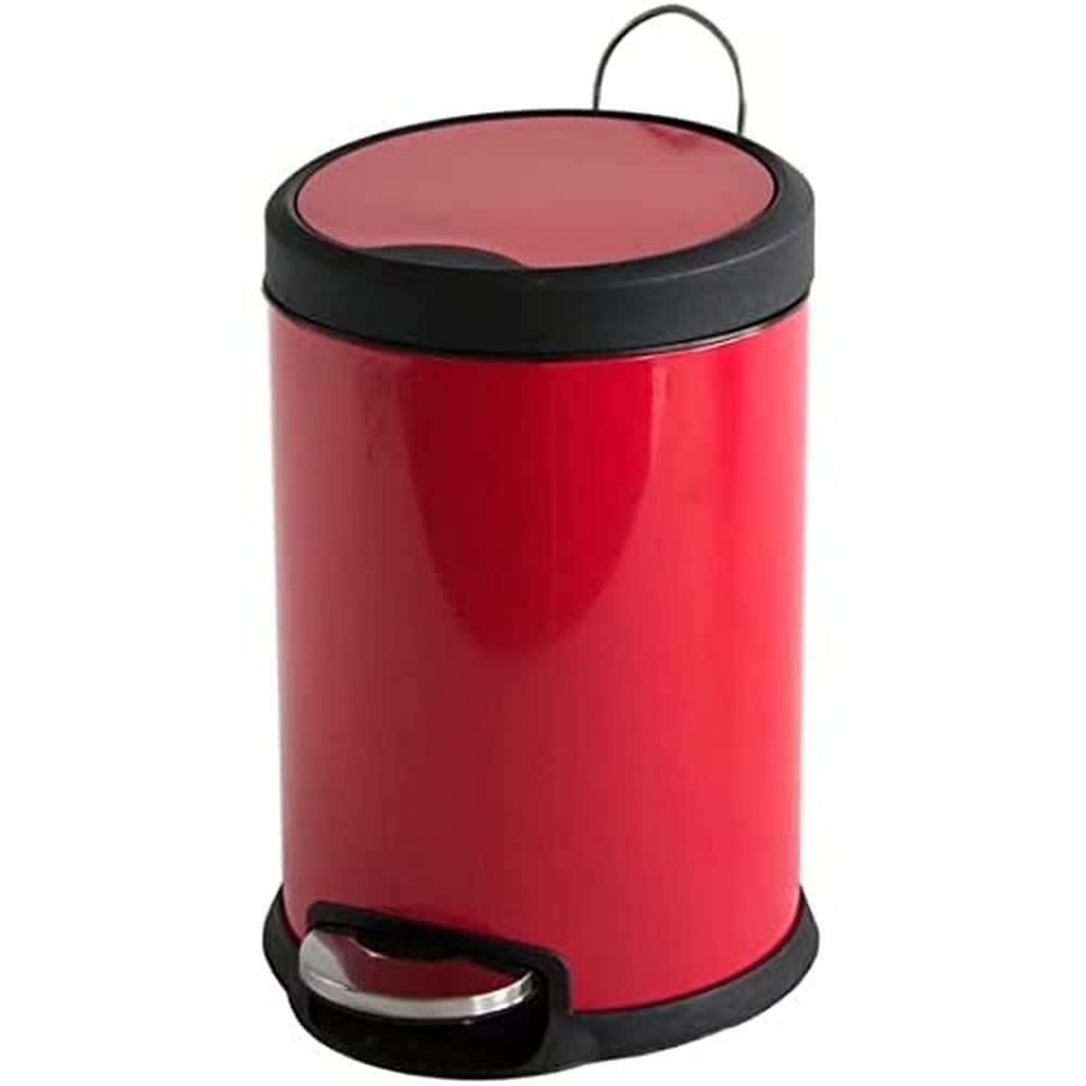 MSV "Soft Close Pedal Bin, Red, 3 Litre