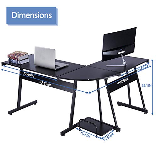 GreenForest L Shaped Desk Home Office Corner Computer Desk with