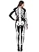 Tipsy Elves Form Fitting & Flattering Skeleton Bodysuit for Halloween - Women's Sexy Skeleton Costume - White, Size X-Large