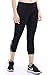 Heat Move Women Capri Yoga Pants with Pocket Mesh Crisscross Strappy Leggings(M, Black-Side Cross)