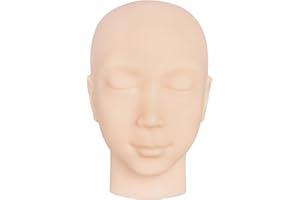 Skillssist Injection Training Mannequin Face Model, Facial Injection Head Model with Ear for Micro-Plastic Teaching, Esthetician Teaching, Injection Training to Medical Student Doctor