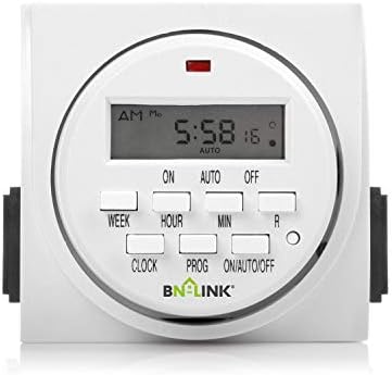 BN-LINK 7 Day Heavy Duty Digital Programmable Timer FD60 U6 115V 60Hz Dual Outlet Indoor Packaging May Vary for Lamp Light Fan Security UL Listed Timers