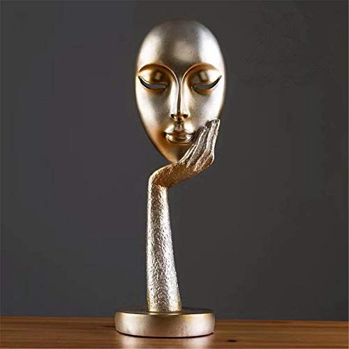 Nrpfell Modern Human Meditators Abstract Lady Face Character Resin Statues Sculpture Art Crafts Figurine Home Decorative Display Blue