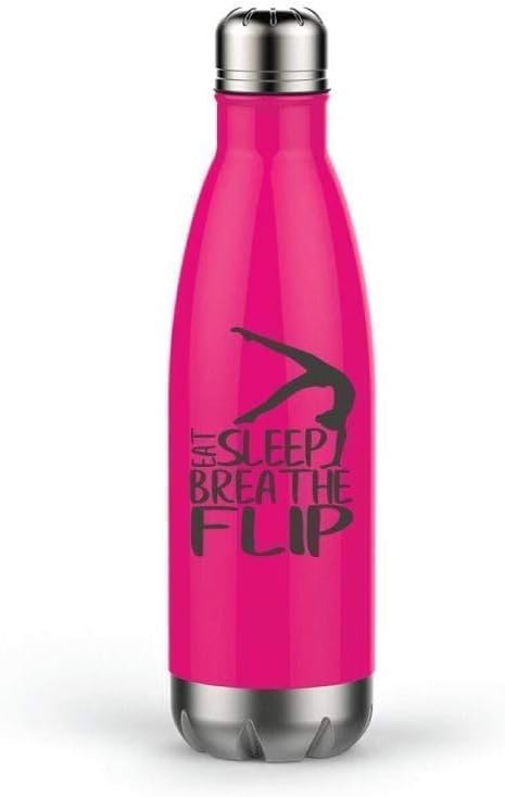 Gymnastics Water Bottle, Back to School, Eat Sleep Breathe Flip Stainless Steel Travel Mug Anchor Water Bottle - 32oz