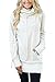 Gemijack Womens Hoodie Dress Funnel Neck Cotton Solid Color Long Sleeve Tunic Sweatshirt Dress