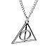 VEBE Magical Jewelry Gift Co. Deathly Hallows Symbol Pendant Charm Chain Necklace - Silver/Metal