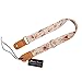 MUSIC FIRST Original Design “Rosa Multiflora in Cream” Soft Muslin & Genuine Leather Ukulele Strap Ukulele Shoulder Strap