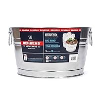 Behrens TV205351 Steel 0GS Galvanized Round Tub, 5 Gallon, 5-Gallon