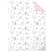 Carter's Whimsical Princess Tales 4 Piece Toddler Bed Set with Comforter, Fitted Bottom Sheet, Flat Top Sheet and Standard Pillowcase, Pink and White