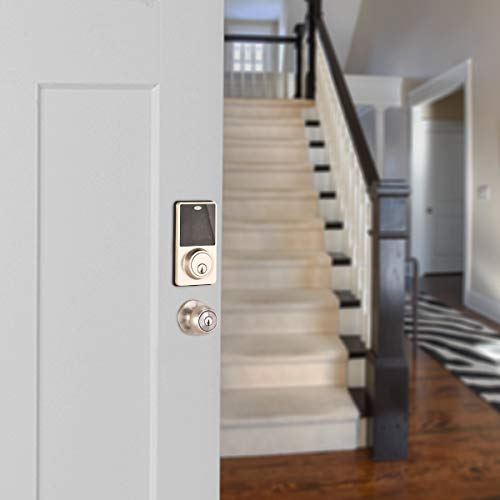 Amazon Basics Electronic Deadbolt Door Lock, Classic, Satin Nickel