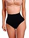 Lelinta Women High-Waisted Thong Body Shaper Boyshorts Control Brief,Black,L(Fit For Waist:27.6
