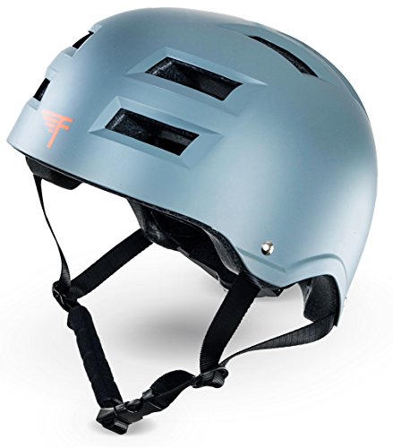 Flybar Protective Multi-Sport Adjustable Helmet with 12 Wide Vents (Grey, Medium / Large)