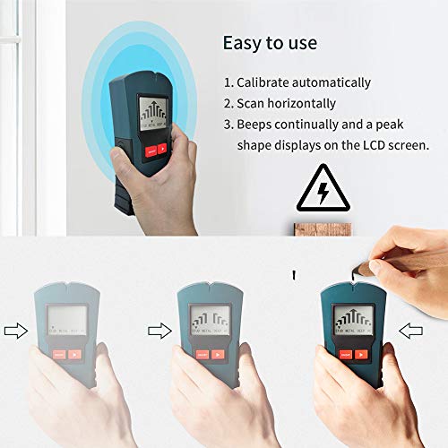 Stud Finder Sensor, 4 in 1 Wall Scanner Electronic Stud Sensor Center Finding for Wood AC Wire Metal Studs Joist Detection (TS005)