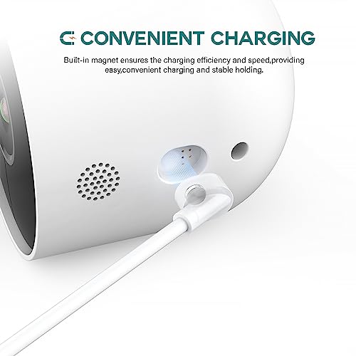 TUSITA 10ft Power Cord Compatible Google Nest Cam Outdoor or Indoor Camera - White, 3M