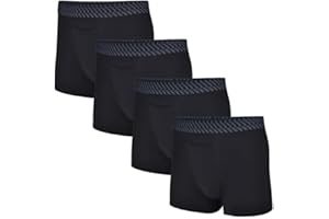 Tommy John Men’s Trunk 4” Underwear - Cotton Basics Boxers with Supportive Contour Pouch -Naturally Breathable Stretch Fabric