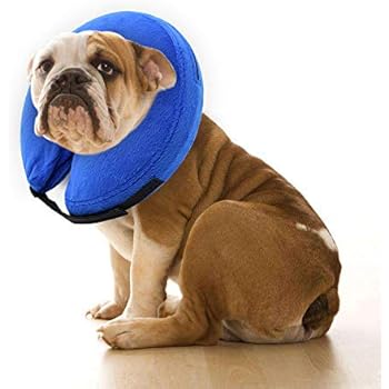 E-KOMG Dog Cone After Surgery, Protective Inflatable Collar, Blow Up Dog Collar, Pet Recovery Collar for Dogs and Cats Soft (XL)