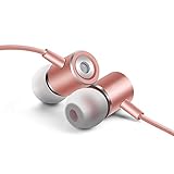 Earbuds, E&jing 3.5mm In-Ear Metal Earphones, Stereo Bass Headphones with Mic & Remote clear sound & strong bass (Rose Gold)