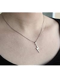 Rosa Vila Lightning Bolt Necklace, Be Fearless Necklace, Be Brave Necklace, Inspirational Necklaces for Women, Strength Necklace Pendant, Encouragement Gifts for Women