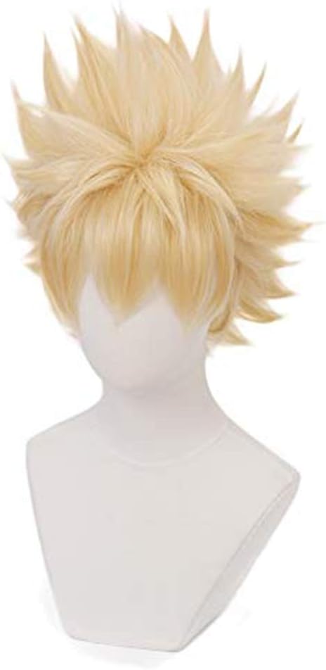 MUZIWIG Anime Cosplay Wig for My Hero Academia Katsuki Bakugou Synthetic Hair with Free Wig Cap Halloween Party Costume Accessories