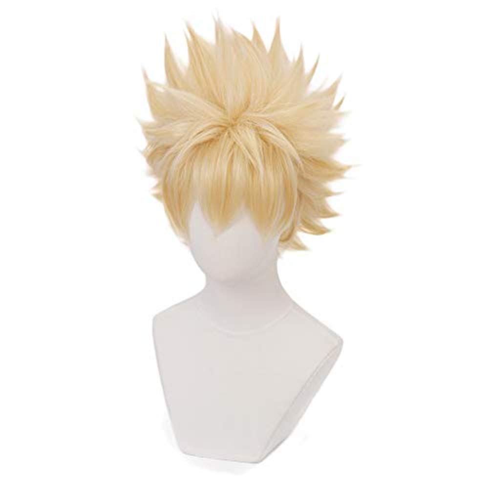 MUZIWIG Anime Cosplay Wig for My Hero Academia Katsuki Bakugou Synthetic Hair with Free Wig Cap Halloween Party Costume Accessories