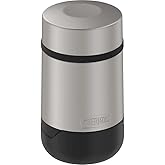 THERMOS ALTA Series, Stainless Steel Food Jar 18 Ounce, Matte Steel/Espresso Black